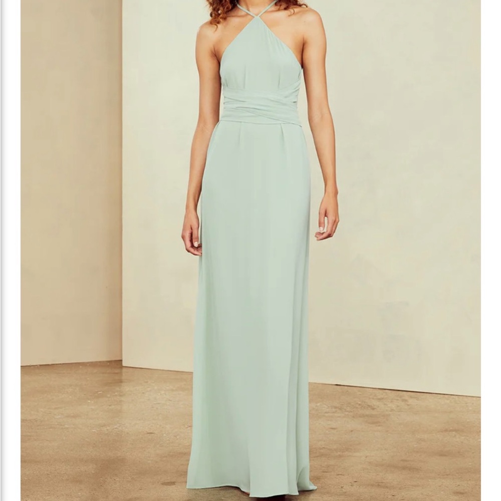Amsale sage green formal (or bridesmaid) dress